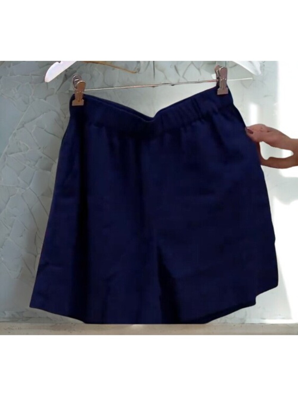 Candace Cameron Bure Regular Coastal Linen Blend Pull-On Short Midnight Blue XXS